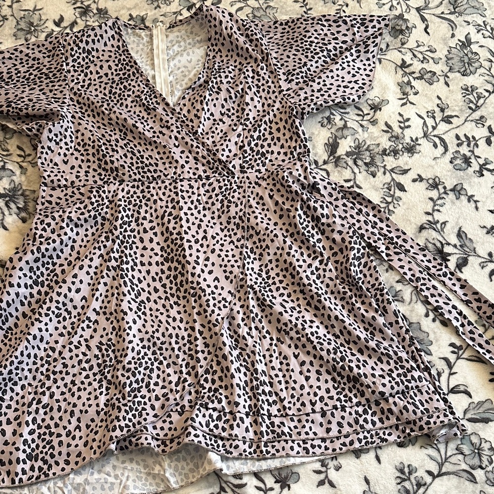 Leopard Print Wrap Dress